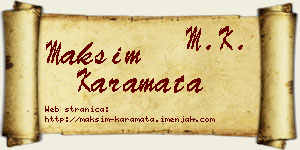 Maksim Karamata vizit kartica